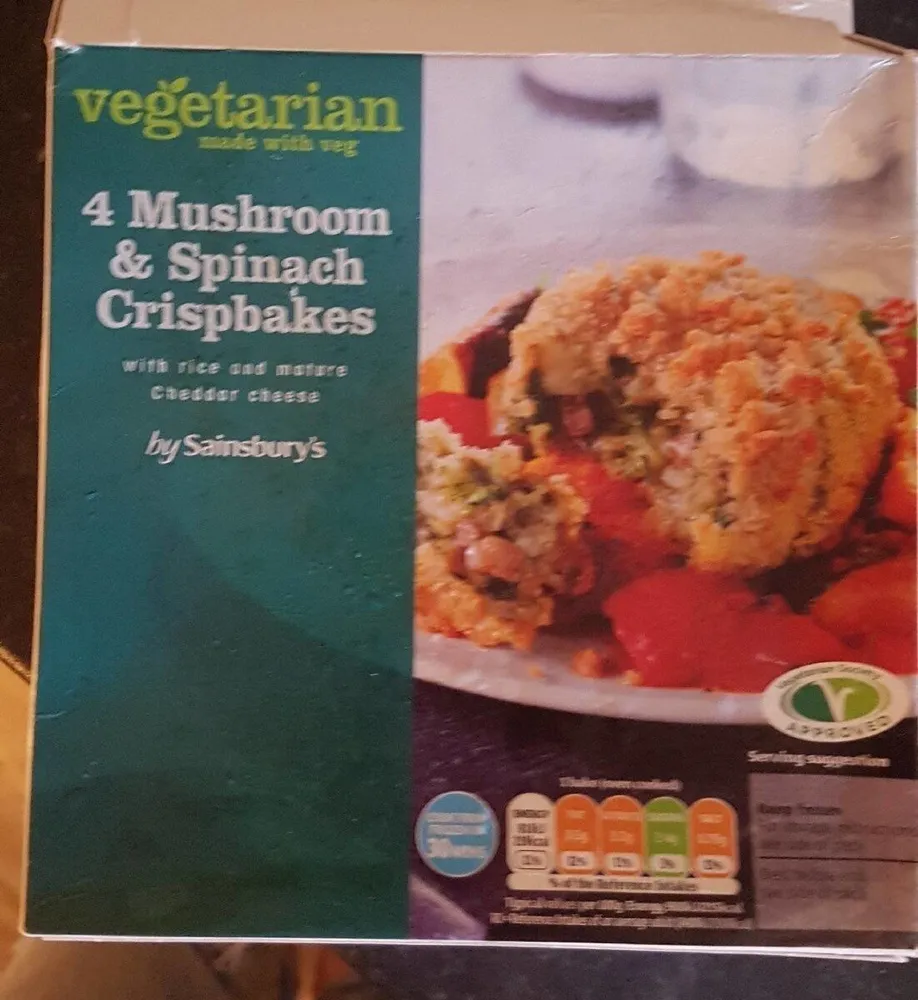 Mushroom and spinach crispbakes