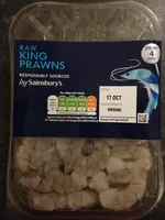 Raw peeled king prawns