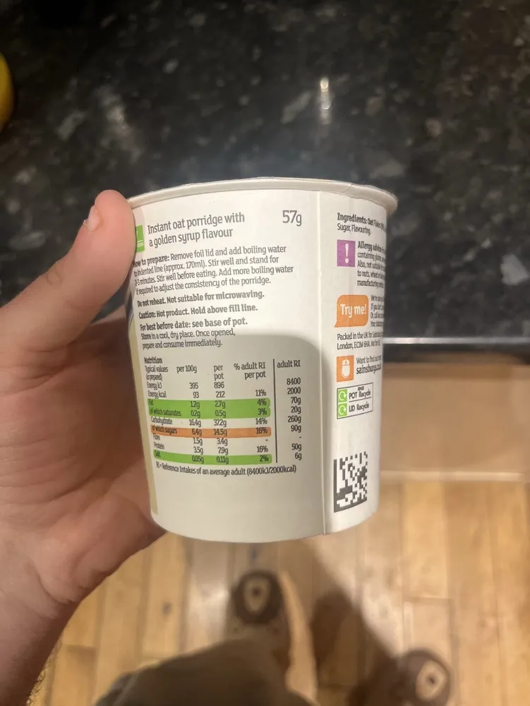 Golden Syrup Flavour Porridge