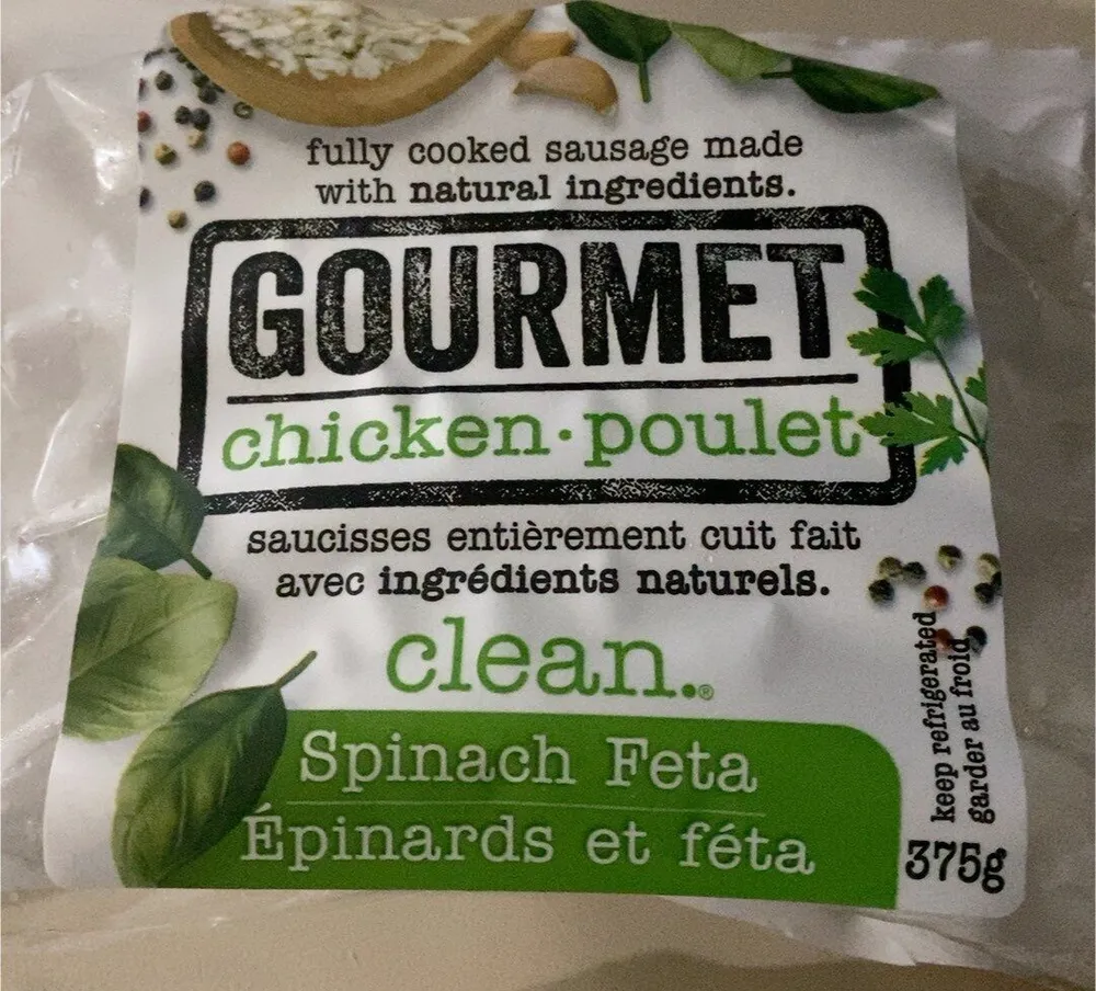 Spinach feta chicken sausage