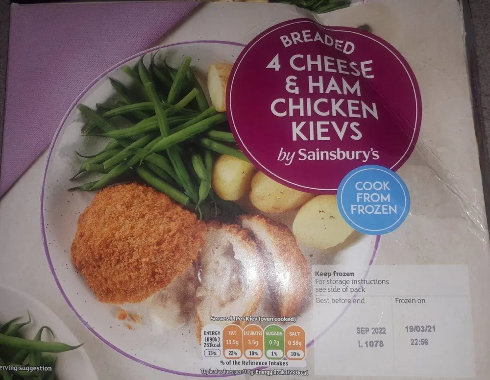 4 cheese & ham chicken kievs