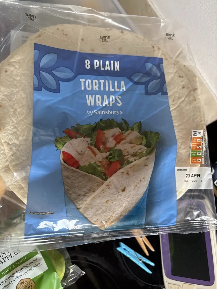8 Plain Tortilla Wraps