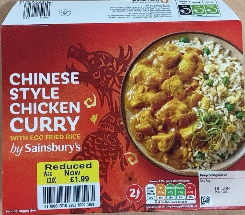 Chinese style chicken curry