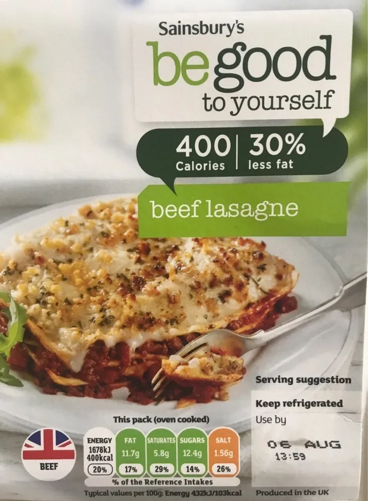 Be good to yourself beef lasagne