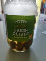 green pitted olives in brine