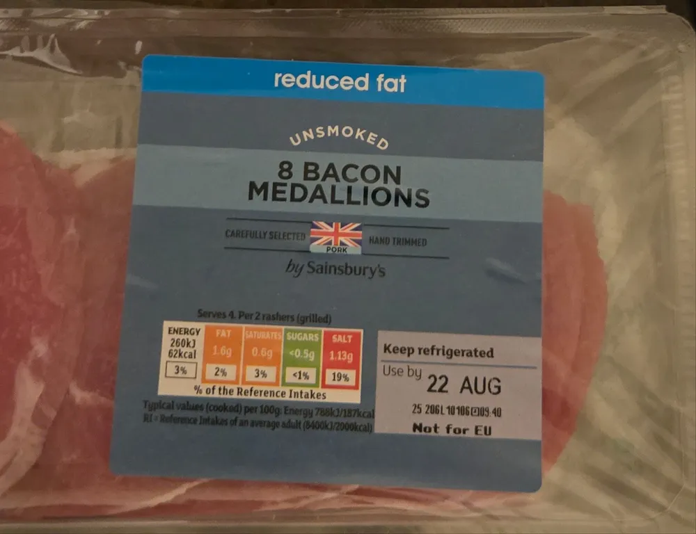 Unsmoked British Bacon Medallions