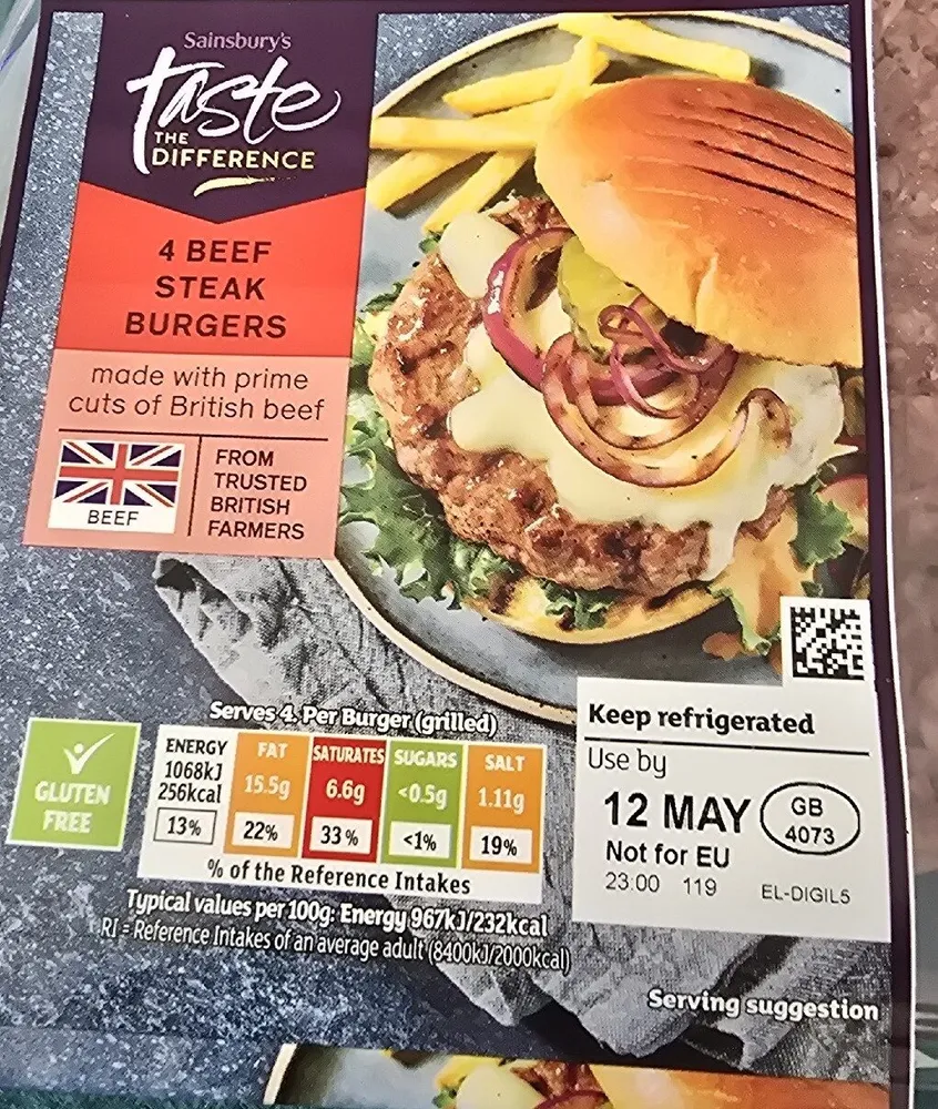 British Chuck And British Flank Beef Burgers With Salt And Pepper