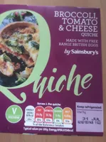 Broccoli, tomato and cheese quiche