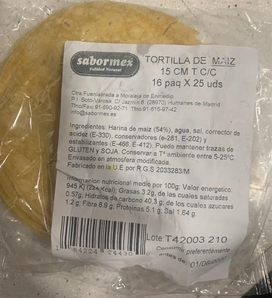 Tortilla de Maiz