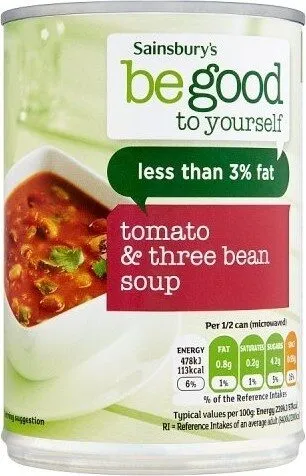Tomato and three bean soup