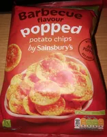 Barbecue flavour popped potato chips
