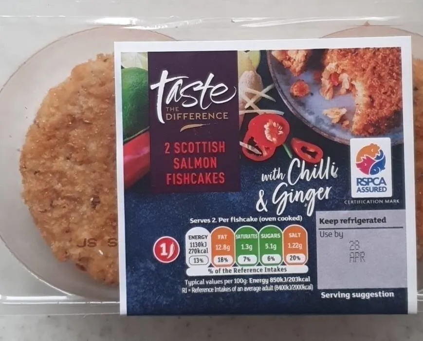 2 Scottish Salmon Fishcakes with Chilli & Ginger