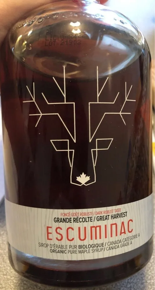 Sirop d'érable pur biologique
