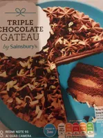 Triple chocolate gateau