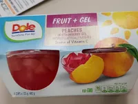 Fruit + gel peaches in strawberry gel