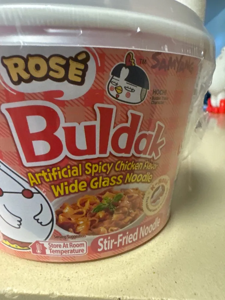 Buldak Rosé Spicy Flat Glass Noodle