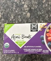 Organic Açai Bowls topped with Fruit and Granola