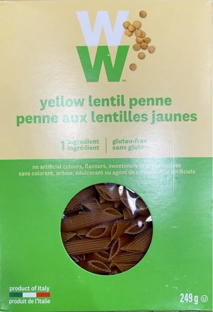Penne aux lentilles jaunes