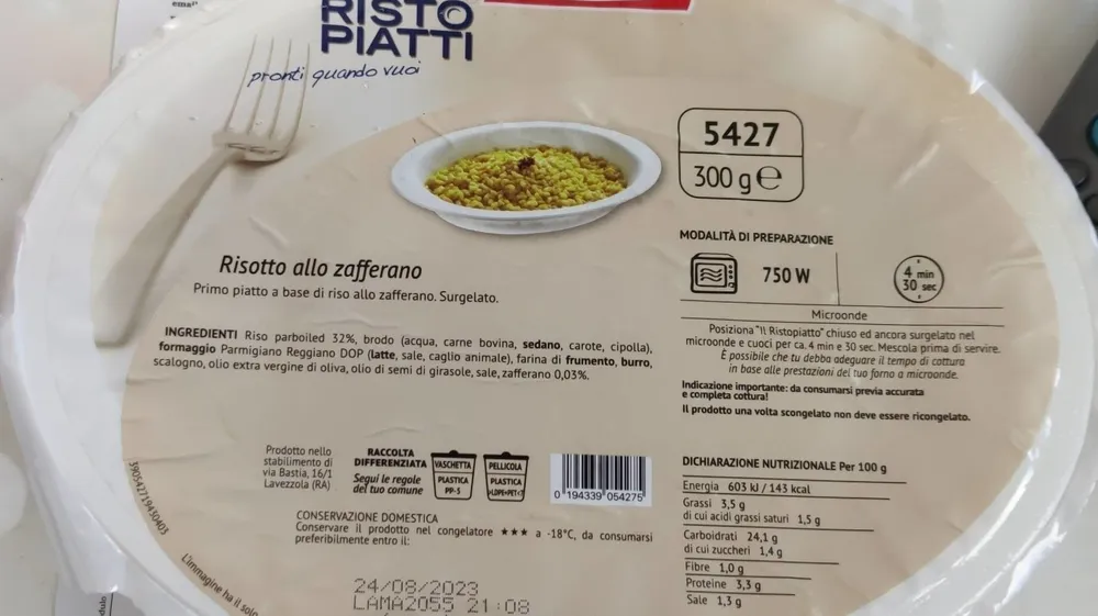 Ristopiatti riso zafferano