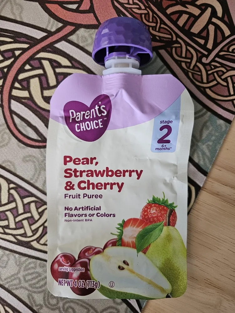 Pear, Strawberry & Cherry Fruit Puree
