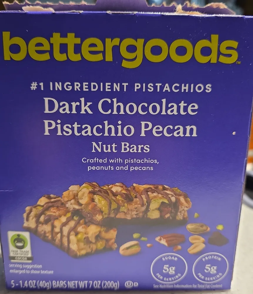 Dark Chocolate Pistachio Pecan Nut Bars