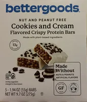 Cookies and Cream Flavored Crispy Protein Bars
