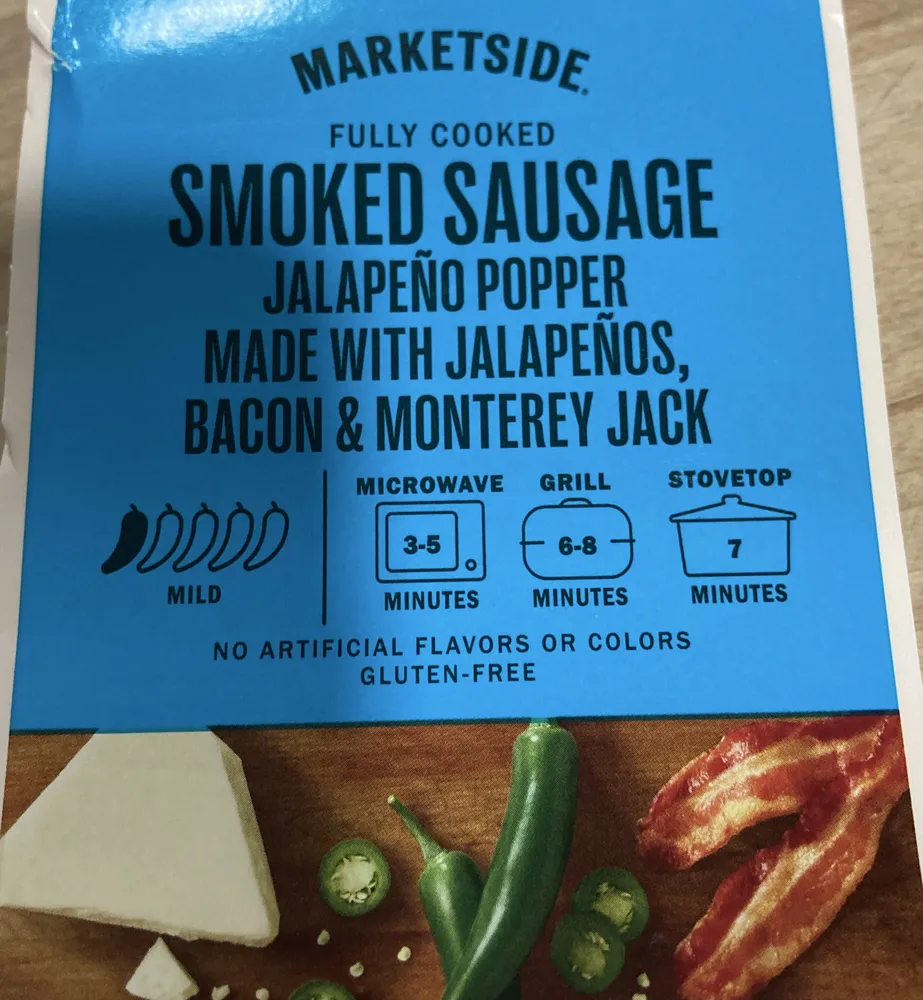 Smoked Sausage Jalapeño Popper Made with Jalapeños, Bacon & Monterey Jack