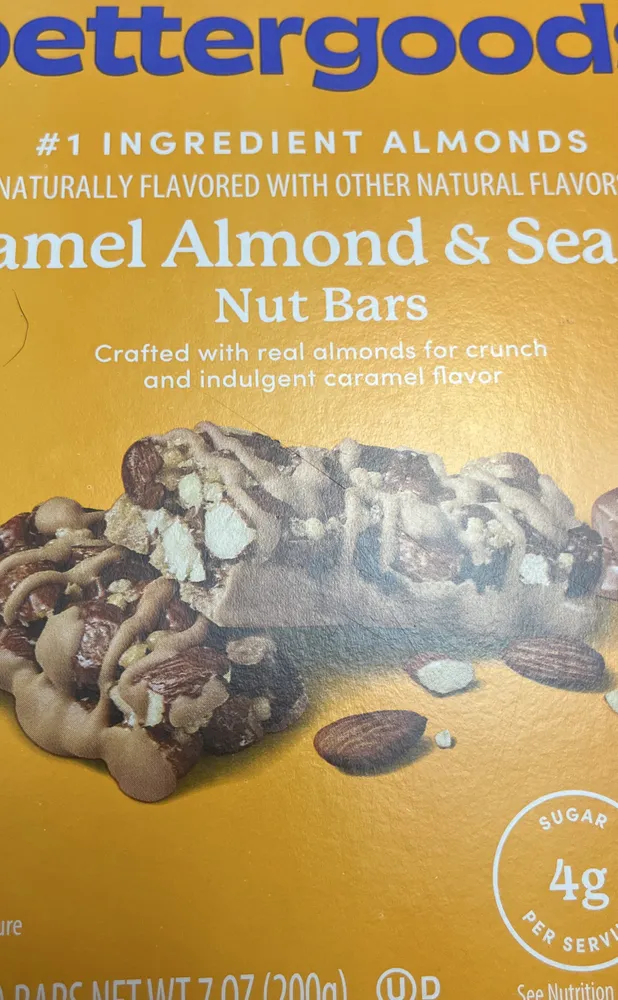 Caramel almond and sea salt nut bars