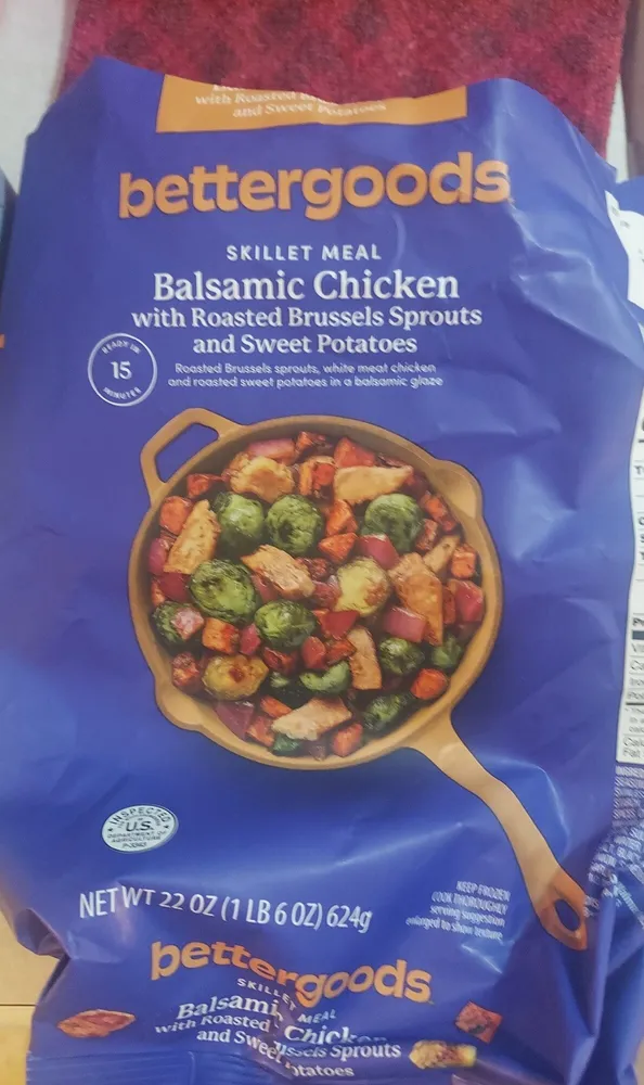 Balsamic Chicken with Roasted Brussels Sprouts and Sweet Potatoes