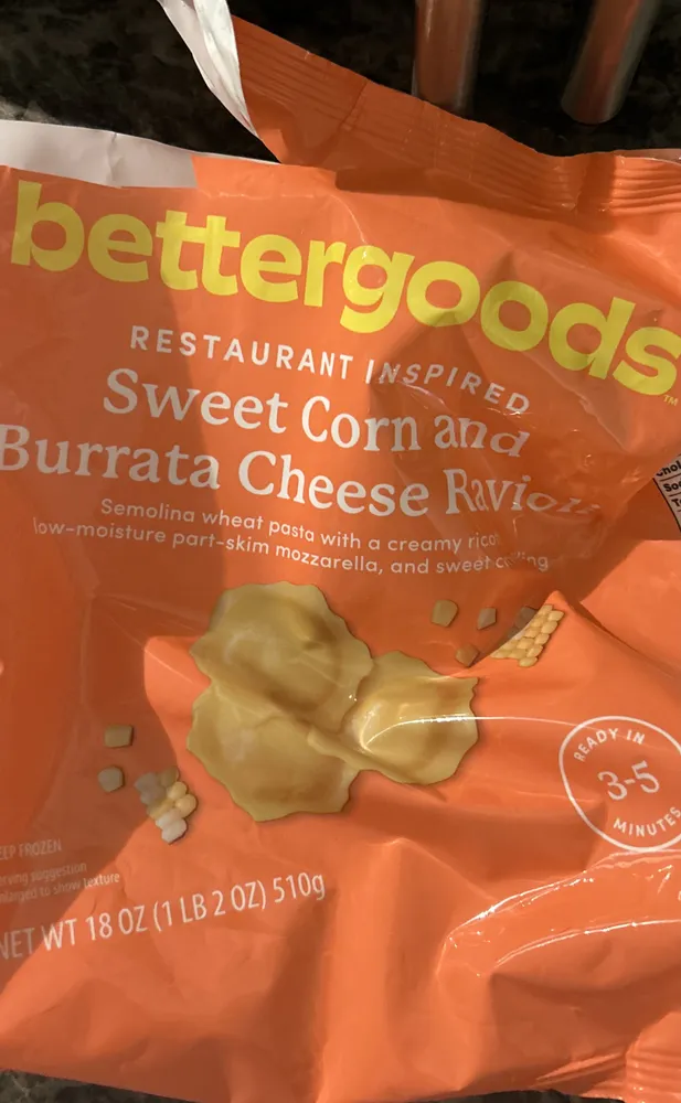 Sweet Corn And Burrata Cheese Ravioli
