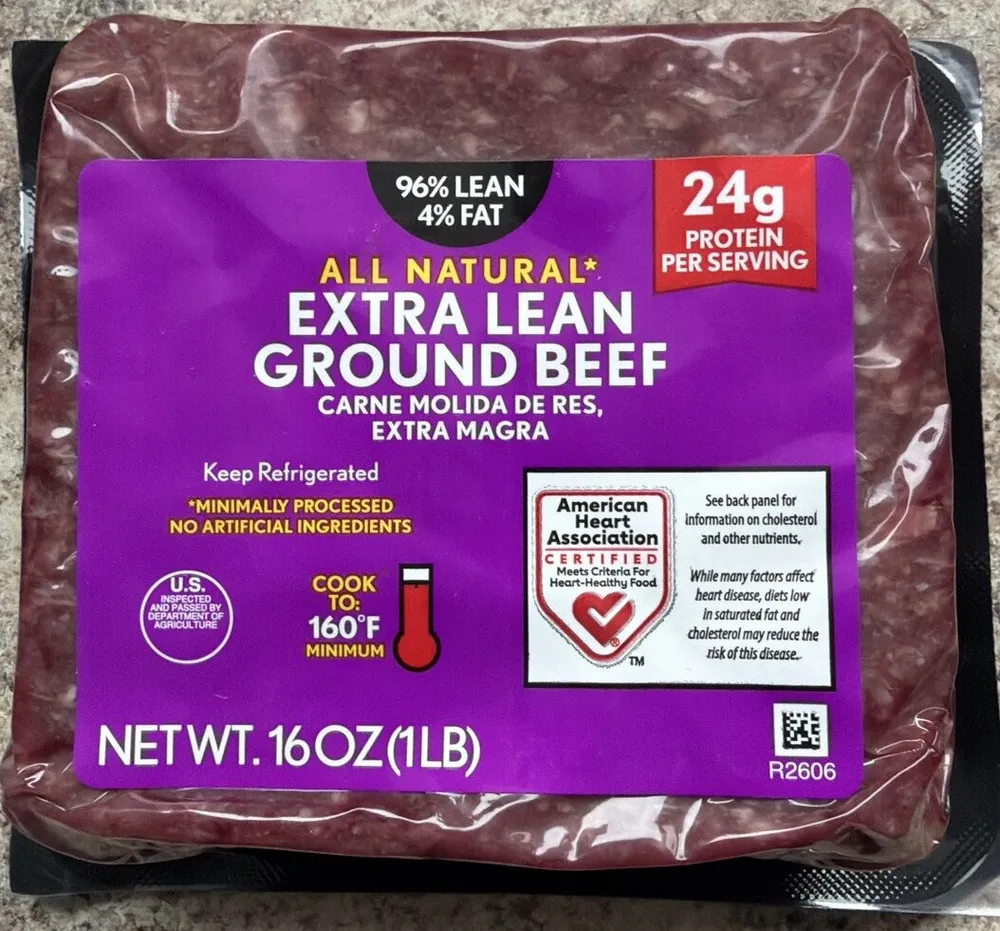 All Natural Extra Lean Ground Beef 96% Lean/4% Fat
