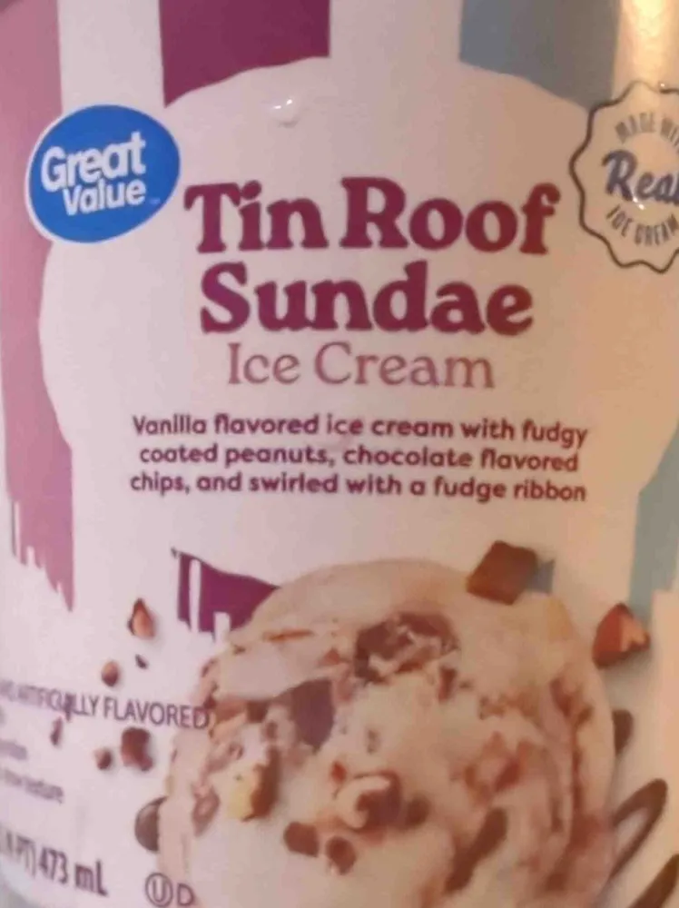 Tin Roof Sundae ice cream, 2/3 cup, 1/3 16 oz pint