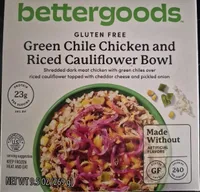 Green Chile Chicken and Riced Cauliflower Bowl