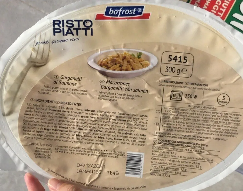 macarrones “garganelli” con salmon