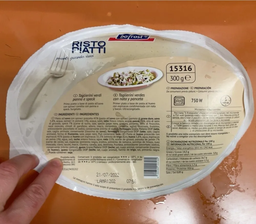 Risto piatti taglierini verdi panna e speck