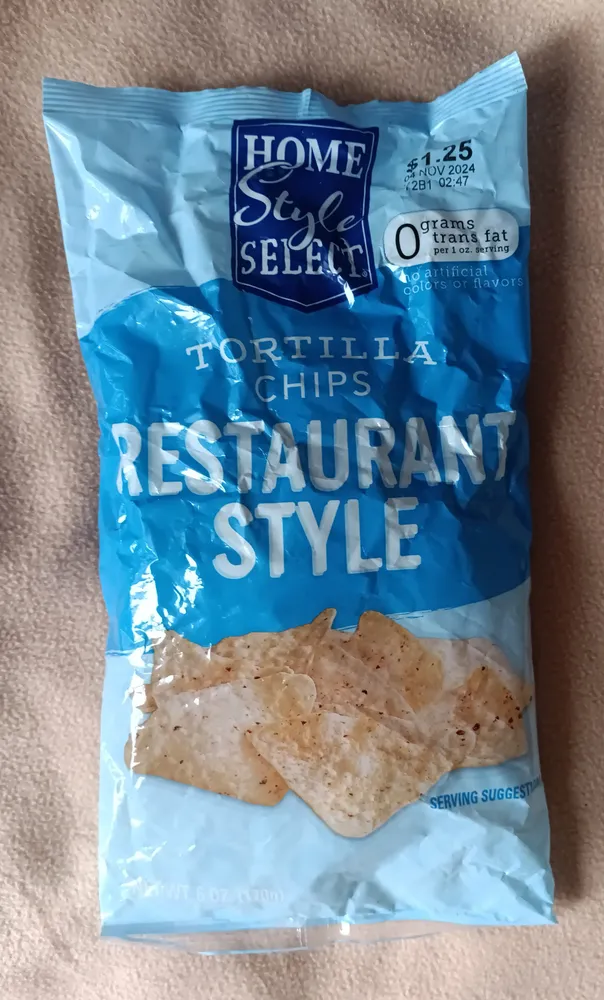 Restaurant style tortilla chips