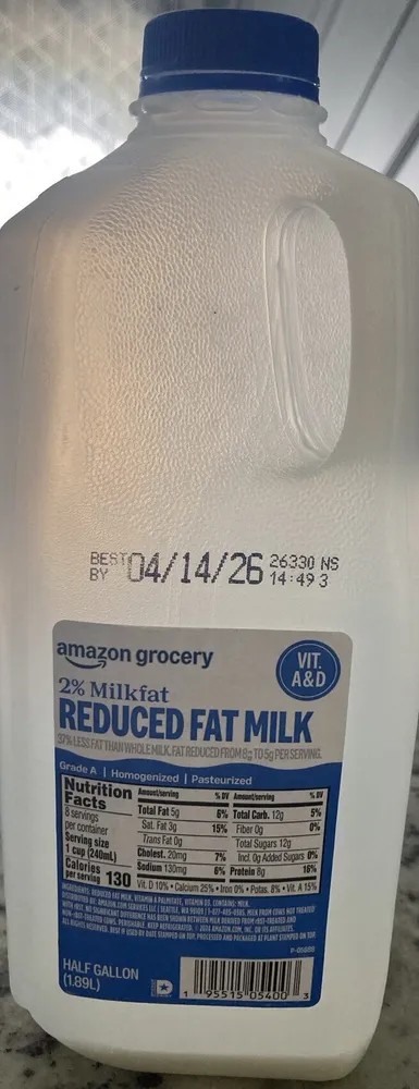 Reduced Fat Milk 2%