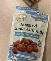 Roasted  whole almonds lightly  salted