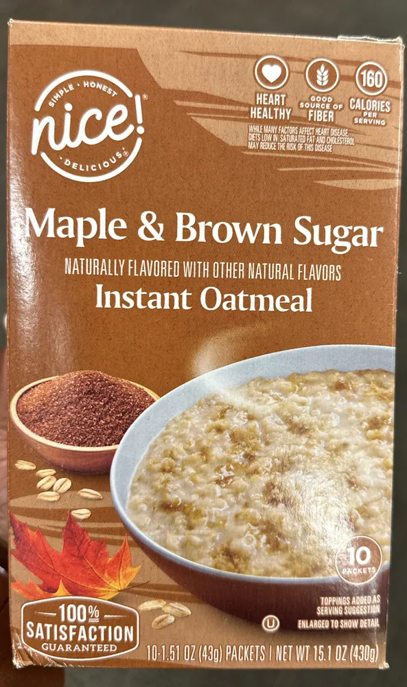 Maple & Brown Sugar Instant Oatmeal