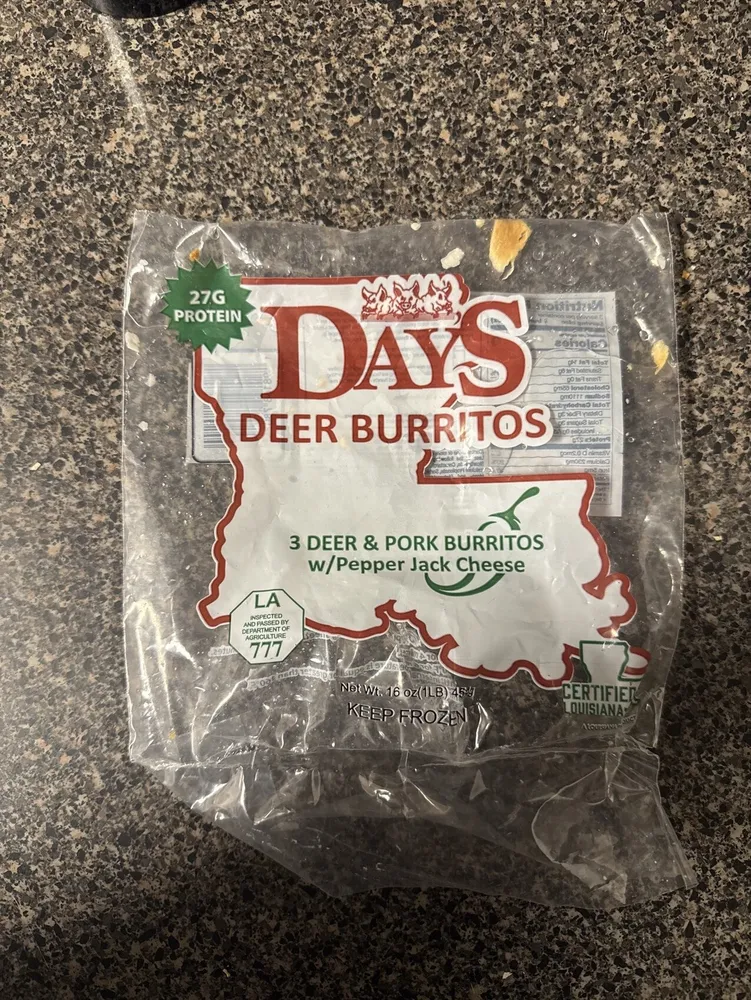 Deer & Pork Burritos W/ Pepper Jack Cheese