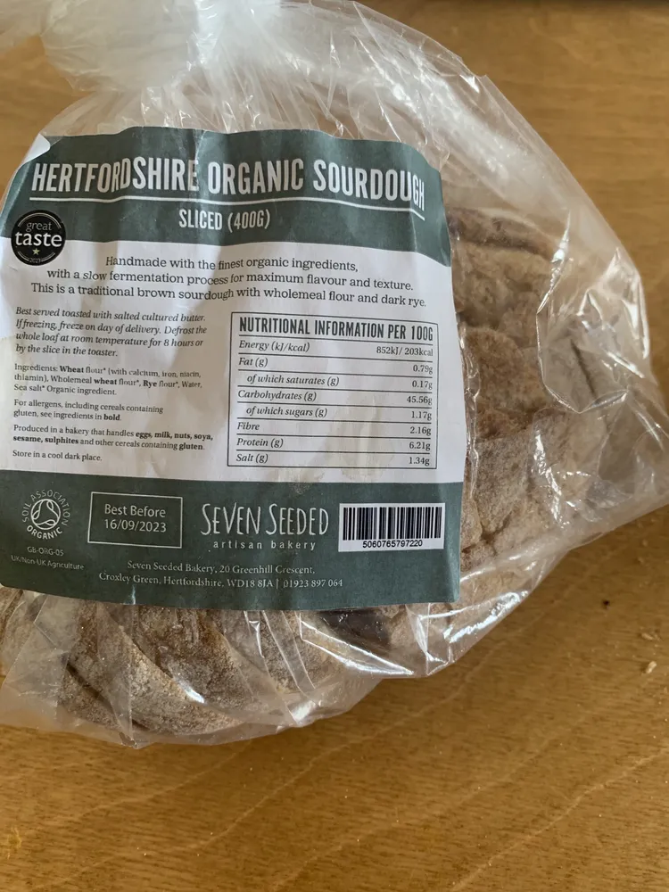 Organic Sourdough Sliced (400g)