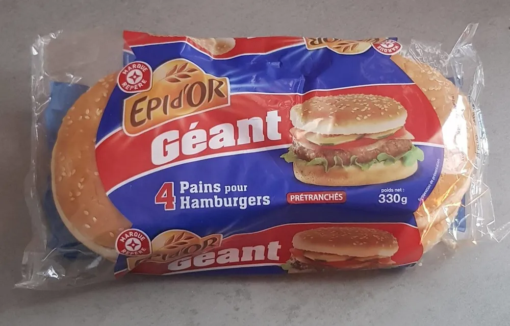 4 Pains pour Hamburgers Géant