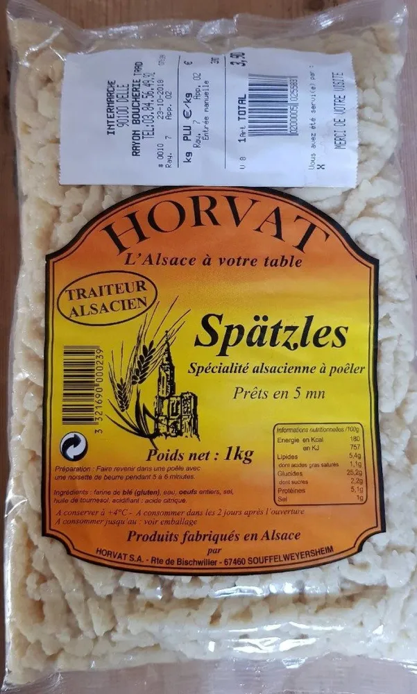 Spätzles Spécialité alsacienne à poêler