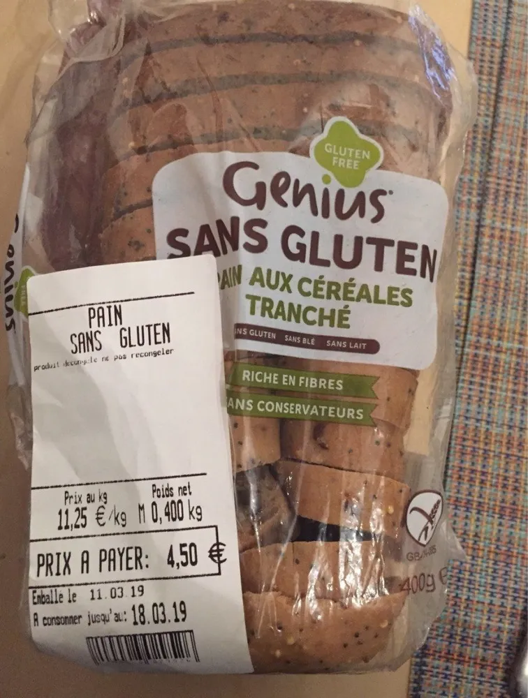 Pain sans gluten cereales
