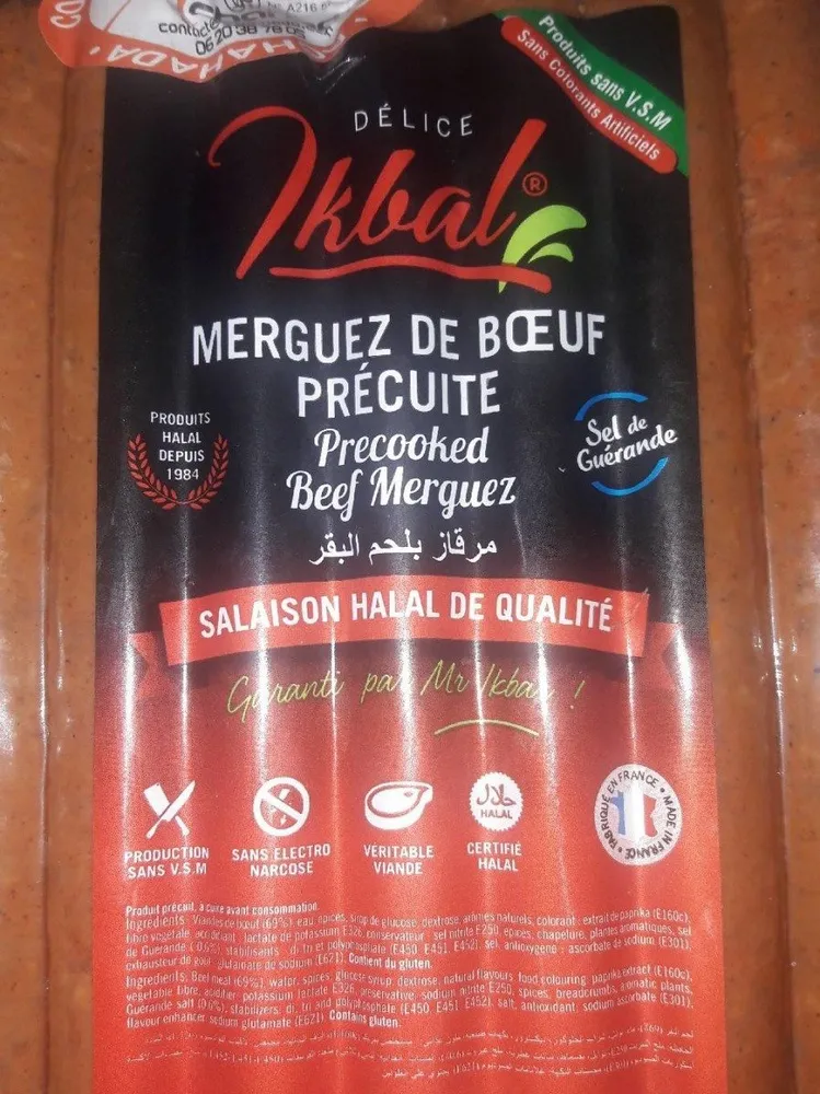 Merguez de boeuf  precuite