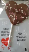 Sucette au chocolat en coeur