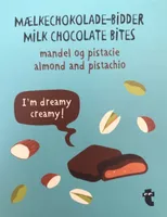 Chocolats au lait, amande et pistache