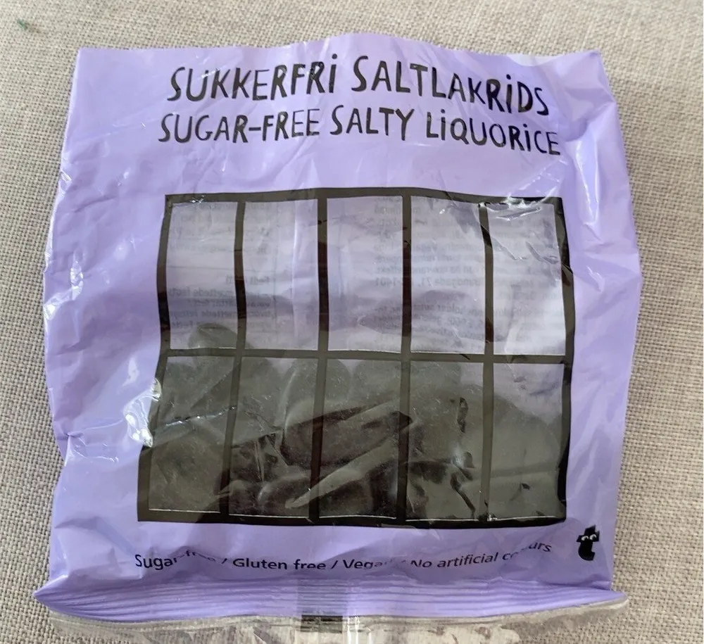 Sugar-free salty liquorice
