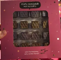 Milk chocolates salty caramel flavour
