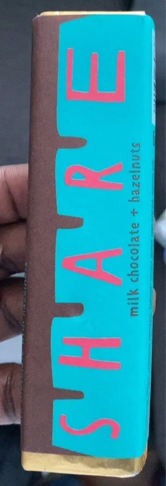 Share milk chocolate and hazelnuts